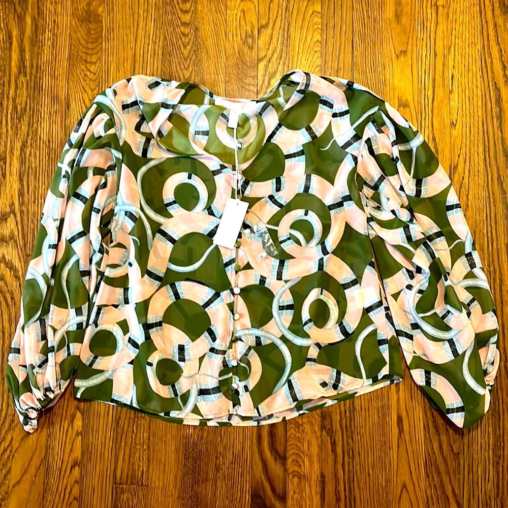 NWT Sheer Snake Pattern Blouse